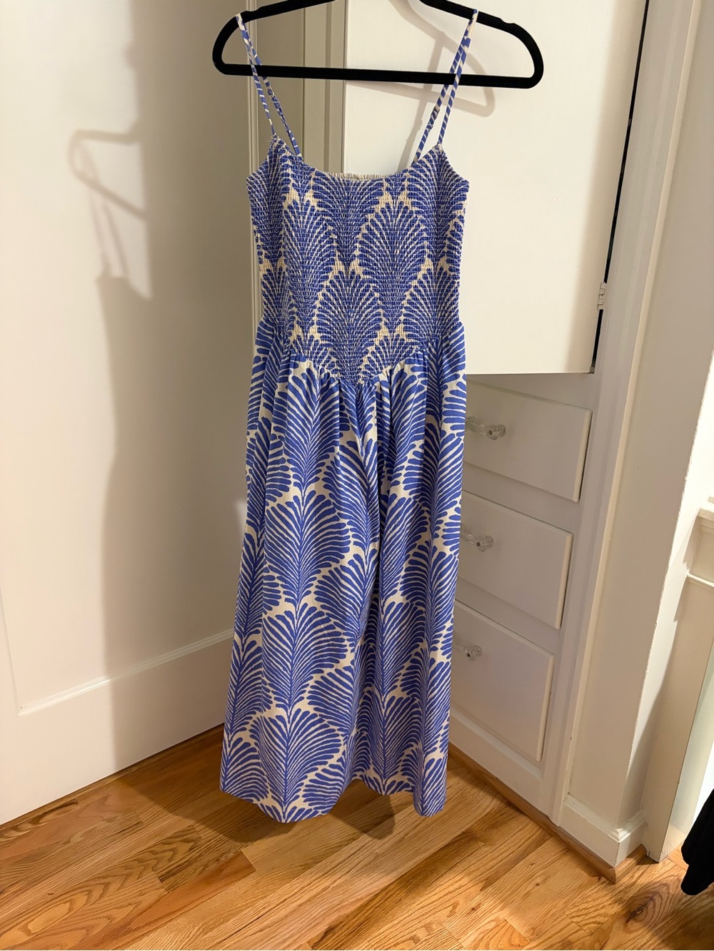 Abercrombie & Fitch Blue and White Smocked Maxi Dress worn 1x